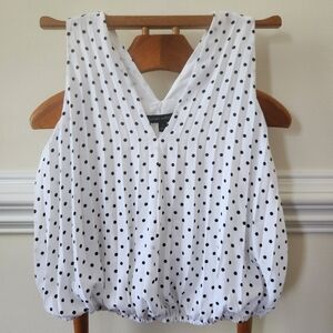 Banana Republic Polka Dot Pleated Elastic Waist Tank S